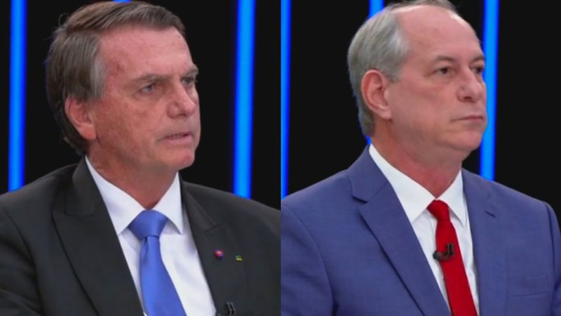 Debate no SBT Ciro Gomes cochicha na dire o de Jair Bolsonaro