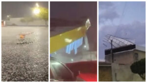 Temporal com chuva de granizo e fortes rajadas de vento causa transtornos e assusta moradores em Vitória da Conquista